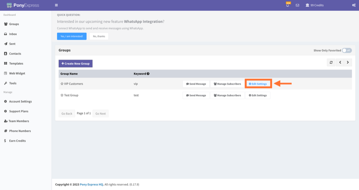 Create auto-reply message in mass text messaging - Pony Express HQ
