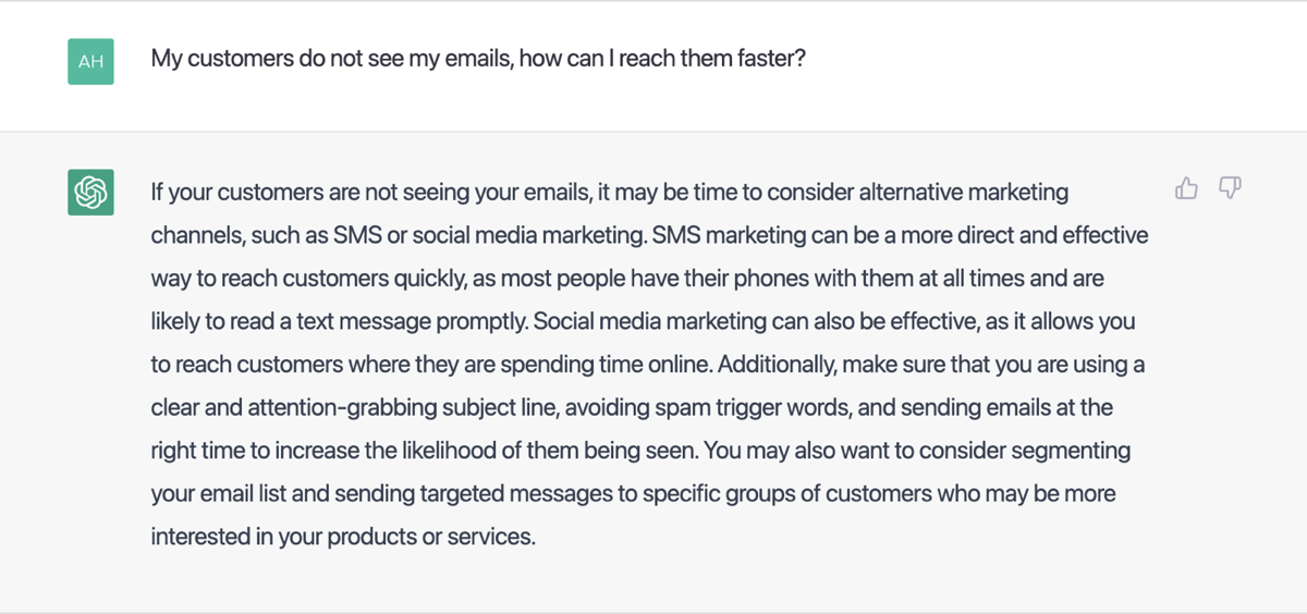 Using Chat GPT to research marketing strategies that fit your needs