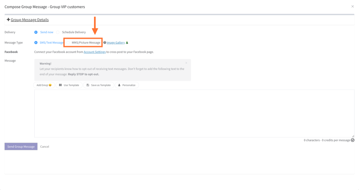  Sending MMS messages in bulk - step 4
