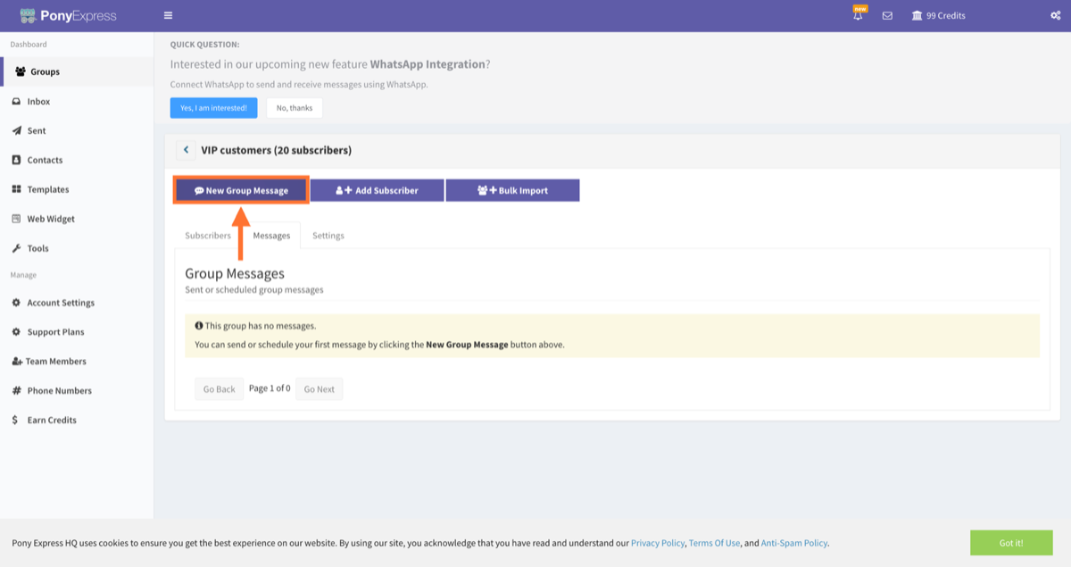 Sending MMS messages in bulk - step 3