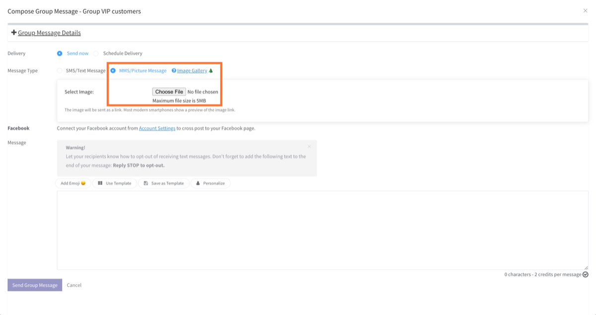 Sending MMS messages in bulk 