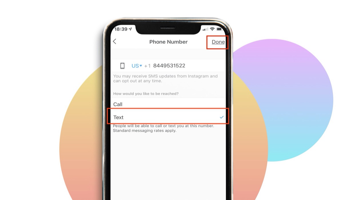 Check Text label and click Done
